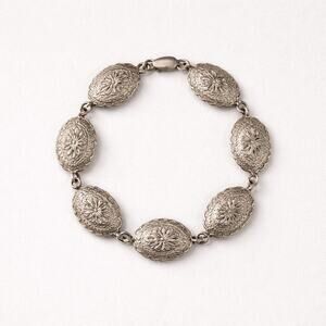 Vintage Morning Sun Sterling Silver 7" Concho  Bracelet 13g Hallmarked (M)